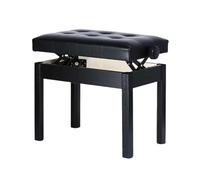 Genérico Banco De Piano De Altura Ajustable, Taburete De Madera For Piano con Dispositivos De Elevación, Cojín Acolchado De Alta Densidad Y Estantería, Capacidad De 200 Kg(Black)