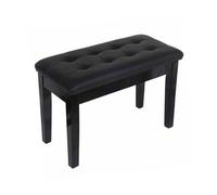 Genérico Banco De Piano De Madera Resistente, Banco De Teclado con Estantería, Cuero De PU Y Cojín De Esponjas De Alta Densidad, Capacidad De 150 Kg For Tocador(Black)
