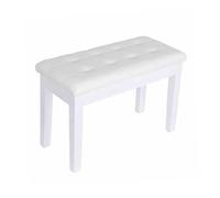 Genérico Banco De Piano De Madera Resistente, Banco De Teclado con Estantería, Cuero De PU Y Cojín De Esponjas De Alta Densidad, Capacidad De 150 Kg For Tocador(White)