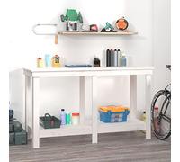 Genérico Banco de Trabajo de Madera Maciza de Pino 140x50x80 cm,Bricolaje,Accesorios de Bricolaje,Organización y Almacenamiento de Herramientas,Mesas de Trabajo,18.8 KG,822507