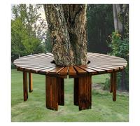 Genérico Banco Envolvente De Madera con Asiento Redondo Y Soporte Decorativo For Plantas Sin Respaldo For Jardín, Patio, Parque, Porche Y Césped.(Color 3)