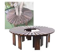 Genérico Banco Envolvente De Madera For Árbol,Silla De Descanso For Jardín,Soporte Redondo Decorativo For Plantas,Adecuado For Parques,terrazas,césped Y Patios