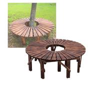 Genérico Banco Envolvente For Exteriores, Silla De Madera For Parque, Repisa Redonda Sin Respaldo For Plantas, For Patio, Porche, Jardín, Césped Y Balcón.