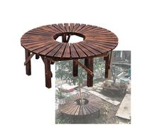 Genérico Banco Envolvente For Exteriores, Silla De Madera Sin Respaldo, Soporte Redondo Decorativo For Plantas, For Jardín, Terraza, Parque Y Césped.