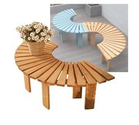 Genérico Banco Envolvente For Exteriores, Silla Semicircular Sin Respaldo, Soporte De Madera For Plantas, For Jardín, Patio, Porche, Parque Y Césped.(Color 2)