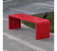 Genérico Banco Fijo De Acero Galvanizado para Patio Exterior, Estilo Moderno, Resistente A La Intemperie, Ideal para Parques, Plazas, Centros Comerciales Y Escuelas.(Red,100cm/39.4in)