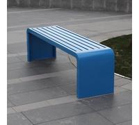Genérico Banco Fijo De Acero Galvanizado para Patio Exterior, Estilo Moderno, Resistente A La Intemperie, Ideal para Parques, Plazas, Centros Comerciales Y Escuelas.(Blue,100cm/39.4in)