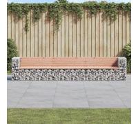 Genérico Banco jardín diseño gaviones Madera Abeto Douglas 347x71x65,5cm,Asientos de Exterior,Bancos de jardín-3196255