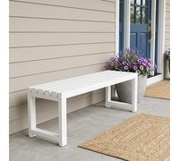 Genérico Banco Jardín Exterior Metal Sin Respaldo, Banqueta Asiento de Observación Césped, Banco de Parque Impermeable Colorido de Alta Capacidad de Carga 100/120/150/180cm(Blanca,ø180cm)