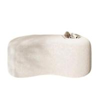 Genérico Banco otomano Curvado en Color Crema, Banco de Entrada de bouclé Curvado Blanco, Lindo Banco de anacardo, Taburete Acolchado for Sala de Estar, Dormitorio, Oficina (31 x 17 x 14 Pulgadas)