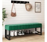 Genérico Banco Zapatero Moderno con cojín Que Ahorra Espacio, Estante Elegante para Entrada, Sala de Estar, Dormitorio, Pasillo, Verde, 120x32x45cm