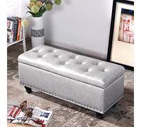 Genérico Banco Zapatero Rectangular para Entrada, Taburete Multifuncional para Sala de Estar, Dormitorio, Entrada, otomana Moderna con Almacenamiento capitoné, Banco de Almacenamiento de pi