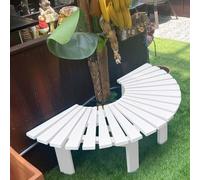 Genérico Bancos de Exterior con Listones, Banco Envolvente para árbol - Muebles de jardín de Madera Maciza, Asiento para árbol - Banco Curvo para Todo Tipo de Clima, Asiento para Patio, SIL