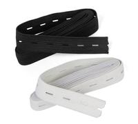 Genérico Bandas elásticas Tejidas con Ojales, Correas de Alambre for Falda, Ropa, Pantalones Cortos, Banda for la Cintura, Accesorios Costura DIY, 5/10M, 20mm, Negro y Blanco para proyectos(5M Black)