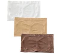 Genérico Bandas Sujetar Pecho Sujetador deportivo de 3 piezas para mujer, sujetador sin tirantes de talla grande, Top acolchado de tubo Bandeau, sujetador elástico para Yoga y (Multicolour, XL)