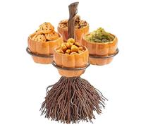Genérico Bandeja de aperitivos de Halloween,Tazón de refrigerio de calabaza con de escoba - Creative Candy Bowl Halloween Party Favor Suministros para bocadillos, ensaladas, exhibición de postres