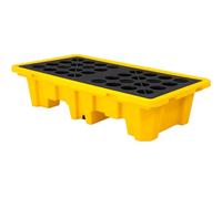 Genérico Bandeja de contención de derrames para bidones a Prueba de Fugas, palé de Seguridad Industrial con Rejilla para prevención de derrames, 130x68x30cm, solución de protección de bidones durader