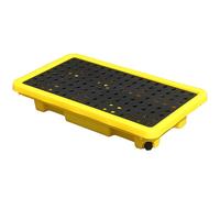 Genérico Bandeja de contención de derrames Resistente a Productos químicos con Rejilla extraíble - 66x36x12 cm. Sistema de contención Tipo cubeta para bidones de Aceite, fácil de Limpiar, Ideal para