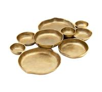 Genérico Bandeja De Fuentes Conectadas En Conjunto,Fuente Dorada De 9 Divisiones,Plato para Aperitivos Agrupados | Para Fiestas Banquetes Postres Dulces Snacks Y Mas