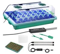 Genérico Bandeja de Inicio de Semillas, Kit de Inicio de Semillas de riego automático de 40 Celdas con Luces de Crecimiento temporizadas y cúpula de Humedad, Kit de Cultivo de Plantas de Interior
