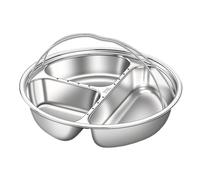 Generico Bandeja de servir dividida - De servir de acero inoxidable 316 de 1 pieza | Bandeja de fruta separada | contenedor modular con asa, para cocinar al vapor para , C