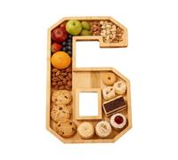 Generico Bandeja de servir para alimentos - Gran bandeja de madera con número | tablas de servir y decorativas para embutidos, caramelos, galletas, tartas, postres, casa, cumpleaños, , bodas
