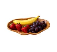 Generico Bandeja decorativa alargada de madera rústica, para servir, grano natural para alimentos, postres, aperitivos, cocina, salón, mostrador, estilo granja, centro de mesa, elegante, 40 cm