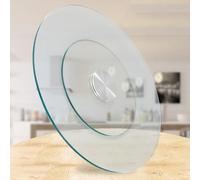Genérico Bandeja giratoria de Mesa marrón/Negra/Cristal Transparente Lazy Susan 24" 28" 30" 40" Plato Giratorio Redondo Grande para Entrega de Comida, decoración de Mesa (Transparente, 35"/