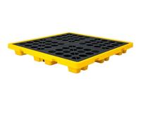 Genérico Bandeja Industrial para Contener derrames de bidones, palé a Prueba de Fugas con Rejilla para Mayor Seguridad y prevención de derrames, 130x130x15cm - Solución Resistente, Duradera y ecológi