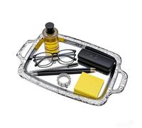 Genérico Bandeja Metálica Para Alimentos - Acero Inoxidable 39x23x1.7cm | Rectangular De Plata Para Servir | Bandeja Estética Para Servir Dulces, Pan, Pastel, Postre, Fruta, Charcutería, Cocina,
