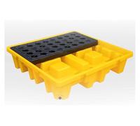 Genérico Bandeja Modular apilable para contención de derrames, 33,5 x 33,5 x 5,5 cm, Plataforma de Almacenamiento de Productos químicos a Prueba de Fugas, Rejilla Desmontable para manipulación y Alma