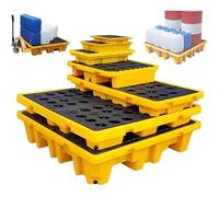 Genérico Bandeja Modular de contención de derrames, palé Resistente a Productos químicos con Rejilla extraíble para bidones de Aceite, Kit de fácil Limpieza para derrames, para Uso en Laboratorios e