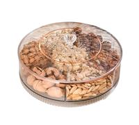 Genérico Bandeja para Caramelos - giratoria de 7 compartimentos - Fuente de Dulces con Tapa y Asa - Para Fruta, Comida, Servir, Picnic, Eventos