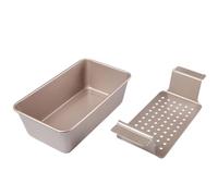 Genérico Bandeja Para Hornear - Bandeja De Drenaje Lata Para Pan De Oro Rosa, Molde Pàra Pan Dè Plátano, Mini Bàndeja Paŗa Pàn | Rejilla Parä Del Tamaño Del Horno, Contenedor D́e Metal Dë Acero A