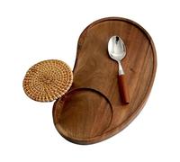 Genérico Bandeja Para Mesa De Centro - Tabla Para Servir De Madera Maciza | Bandeja Decorativa Para Desayuno, Tablero De Anacardo, Para El Hogar, Sala De Estar, Mesa, Cafetería, Almuerzo, Patio, Fies