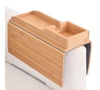 Generico Bandeja para reposabrazos para sofá - Reposabrazos plegable antideslizante - Suministros de almacenamiento ligeros Organizador de bebidas - Placa para sofás de madera para sillón reclinable