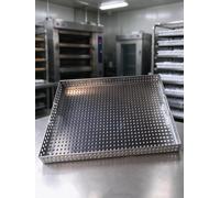 Genérico Bandeja Perforada Acero INOX 304 Bandeja Secado Horno Medida | Bandeja Inox con Agujeros 0,3cm Bordes Redondeados y Esquinas Soldadas(55x40x10cm/22x16x4in)