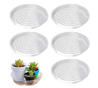 Genérico Bandejas De para Macetas - Protector Impermeable para Muebles, 5 Platillos Redondos Transparentes para Macetas, Recogegotas De Material Pet Lavable, Recipiente para Lavabo De Retención