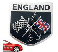 Genérico Bandera De Union Jack - Coche Emblema Inglaterra Bandera Británica | Bandera De Auto De La Reina Isabel, Aleación De Aluminio British Flag Car Sticker, Frente, La Parte Trasera, La