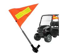 Genérico Bandera para Bicicleta con Poste De Seguridad Vial 21x30cm Alta Visibilidad Reflectante Impermeable Y Banderín Retráctil PP Accesorios para Carritos De Golf, Scooter, Silla De Ruedas