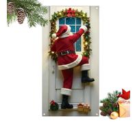 Genérico Banderines De Navidad para Puertas,Fondo 2D De Santa Claus | Cubierta De Puerta - para Baños Cocinas Habitaciones Escuela Y Sala De Estar