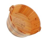 Genérico Bañera de Madera para Pies con Diseño Profundo para Inmersión Total Cubeta para Pedicura Portátil con Asas Resistentes Interior Pulido sin Arañazos para Casa y Viajes