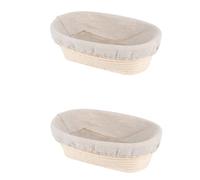 Genérico Banetones Para Pan, 2 Piezas 25x15x8.5cm Panificadora, Cesta Fermentacion Pan, Cesta Ovaladas Con Revestimiento, Recipiente Para Fermentación De Madre, Accesorios Para Hornear