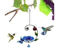 Genérico Baño de pájaro para exterior - Bebedero de flor de hierro, bandeja para baño de pájaros en Le Jardin, Terraza, Césped, Porche, árbol, Balcón, Guardabarros, Valla