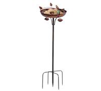 Genérico Baño de pájaros | Top de 104 cm Baño de pájaros Vintage de metal para jardín - Cuenca para pájaros para jardín, terraza, balcón y parque