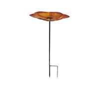 Genérico Baño para Pájaros con Diseño Floral - Bebedero Metálico para Abejas 63 cm | con Estaca Y Cuenco Baño para Aves - para Jardín Y Patio Césped Granja De Mariposas Y Abejas