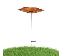 Genérico Baño para Pájaros de Metal con Flor | Bebedero Metálico para Abejas 63 cm,Bañera para Pájaros con Estaca - para Jardín Y Patio Césped Granja De Mariposas Y Abejas