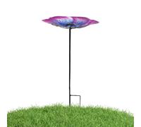 Genérico Baño para Pájaros de Metal con Flor,Bebedero Metálico para Abejas 63 cm,con Estaca Y Cuenco Baño para Aves | para Colibríes Abejas Mariposas Jardín Granja Patio