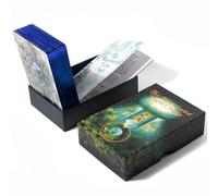 Genérico Baraja de Cartas de oráculo de Tierra iluminada | 63 Cartas | Premium 350gsm Blue Core | 12x8cm | Lujosa Caja de película Dorada | Ideal para guía e información
