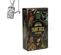 Genérico BARAJA DE Tarot DE Monstruos - Edición de Bolsillo, Cartulina, Ideal para Principiantes, Incluye Tarjetas y Collar